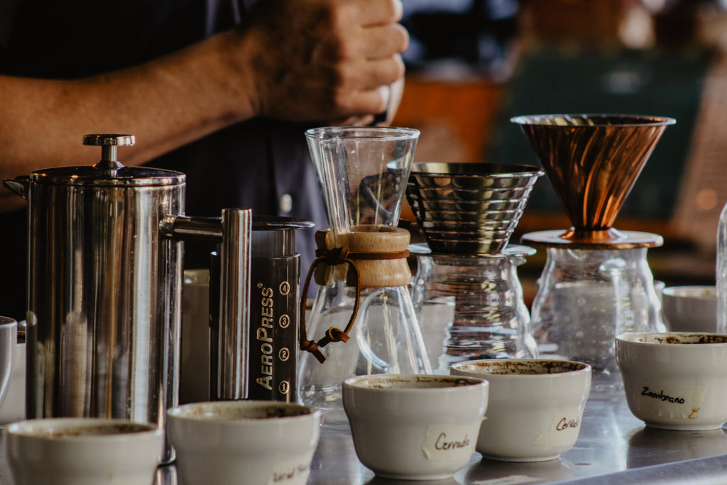 An array of different types of coffee brewers